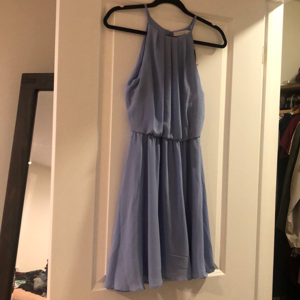 Francesca’s powder blue dress